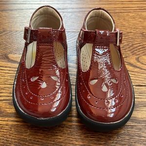 Toddler Girl Dark Red Patent Leather Old Soles Mary Jane Shoes - Size 25
